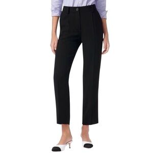 J.Crew Black Tailored Easy Trousers Ankle Pant Elastic Waist Straight Leg AQ516